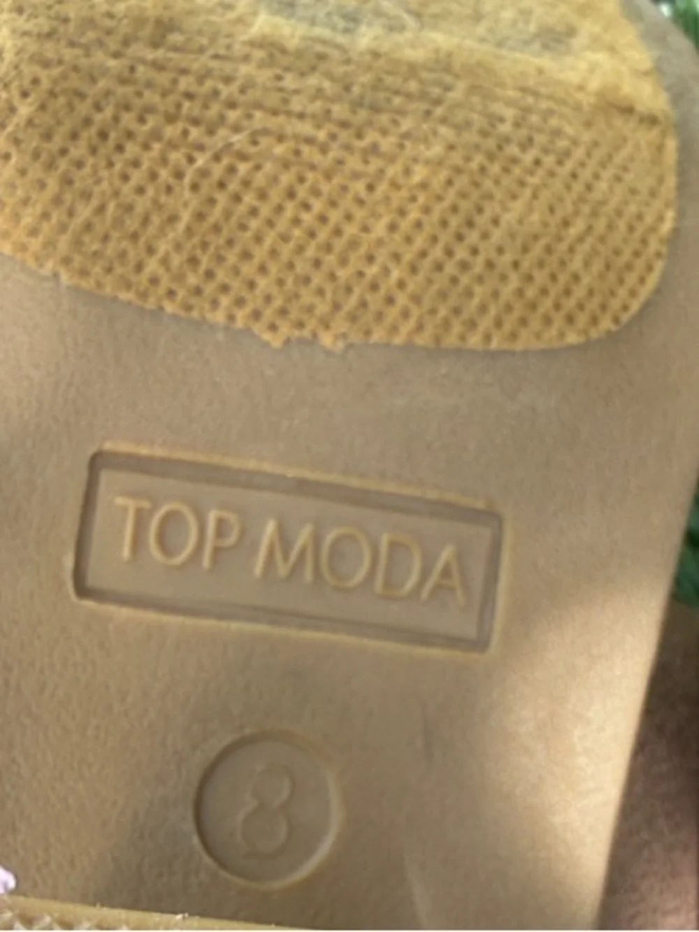 TOP Moda Taupe Suede Ankle Booties with Stacked Heel